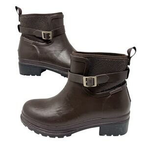 Muck Boot Co Womens Liberty Ankle Boots Size 10 Brown Neoprene Rubber Waterproof